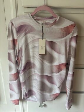 Calia Golf Women's Long Sleeve Pink Swirl Performance Top